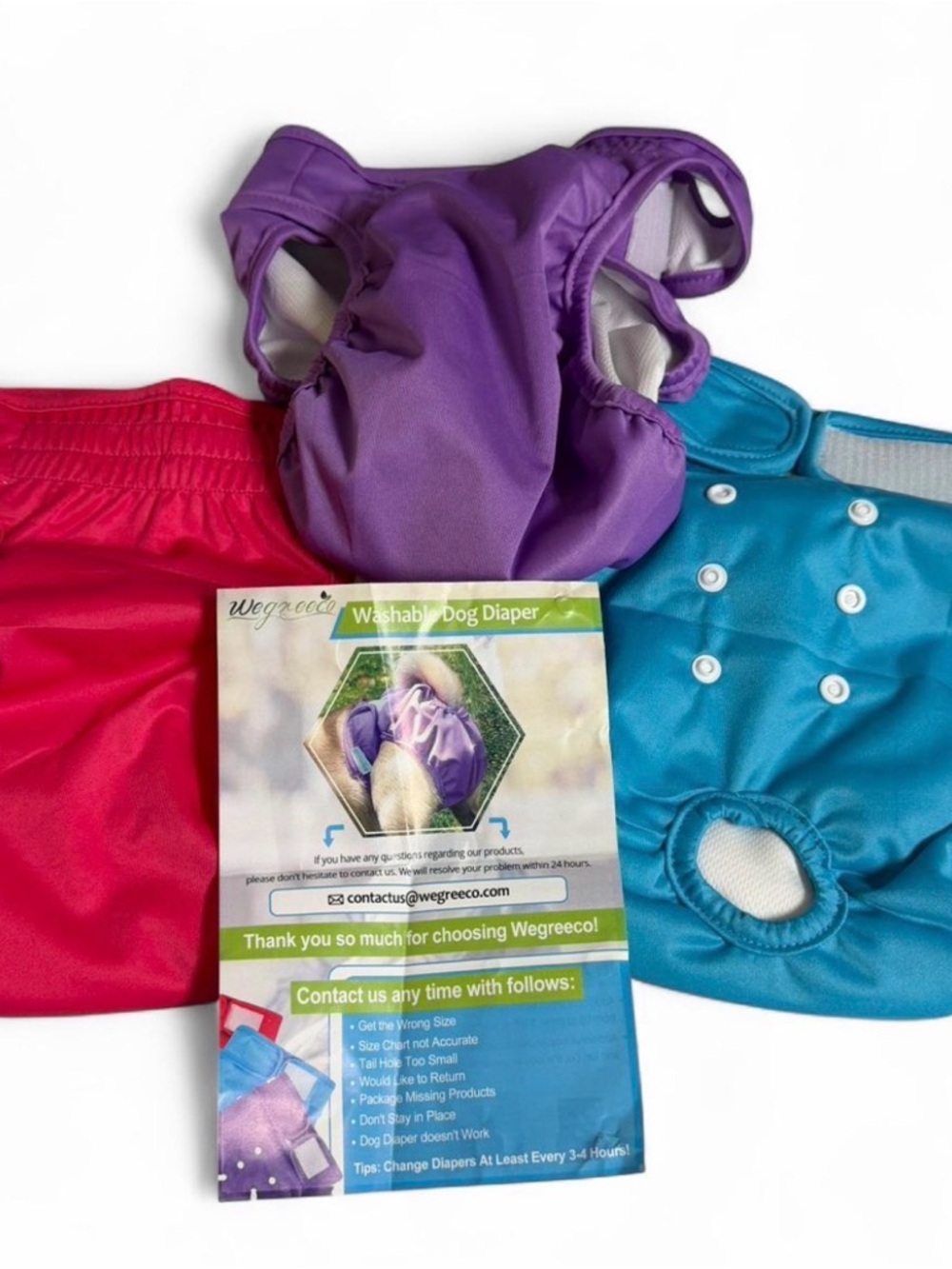 Wegreeco washable dog diapers, Size XL